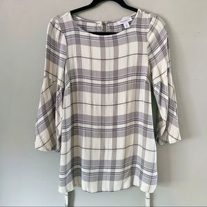 Cute Winter Plaid Maternity Top Comfortable Small
